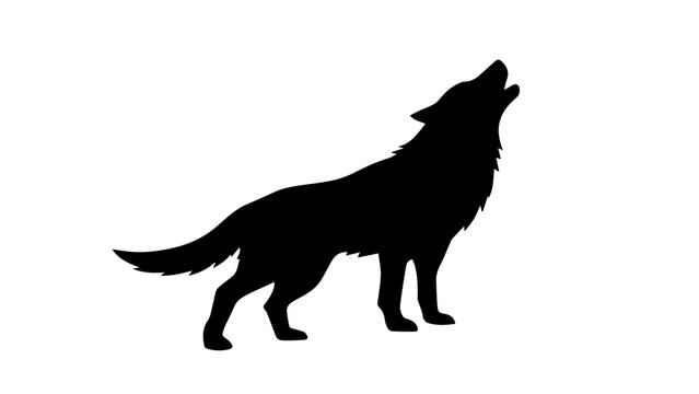 Howling wolf silhouette illustration