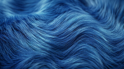Obraz premium Luxurious blue fur texture featuring flowing strands, rich detail, and soft abstract wave patterns.