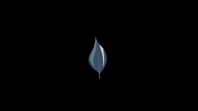 Floral Rustic Blue Leaf with Transparent Alpha Channel Animation