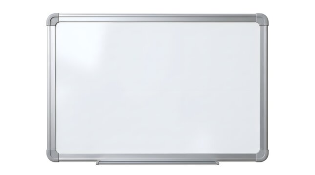 Magnetic Whiteboard On White Solid Background, Practical Office Presentation Tool For Writing, Planning, And Creative Organization