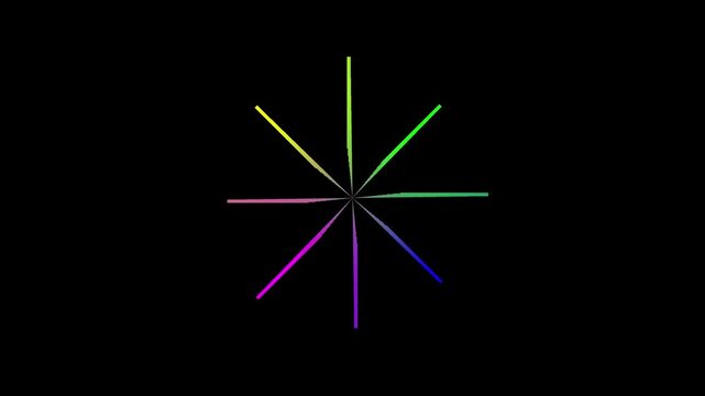 Abstract spiral line with rainbow color gradient on black screen. Color wave path for modern creative corporate presentation background. Animated design loop.