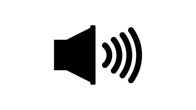 Animated Audio Speaker Volume Icon with Dynamic Sound Wave Motion Element