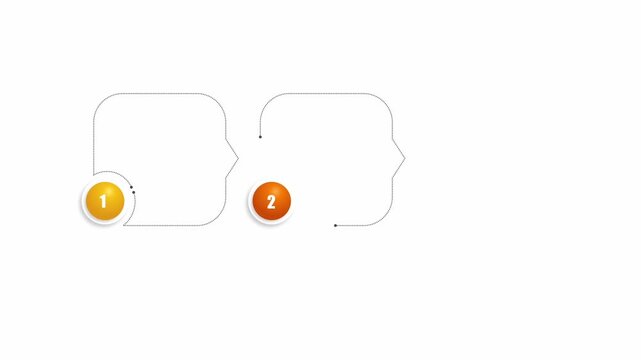 animated video of business plan infographic 3, 4 and 5 steps template,  shape with multi color label for strategic planning, business presentations and reports, 4K animation