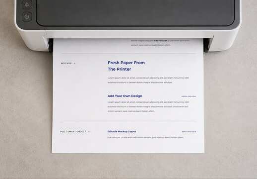 Paper Printing Mockup