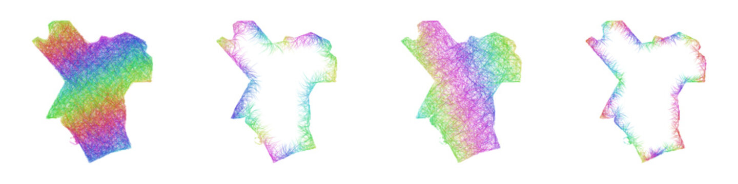Rainbow sketch Neath Port Talbot map design set