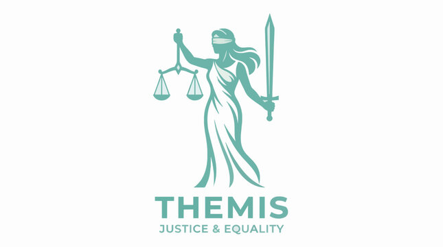 Lady Justice Themis Flat Vector Logo Symbol Concept For Commercial Use