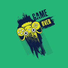 Grunge video game pad console vector illustration graphic design.eps © Saranya