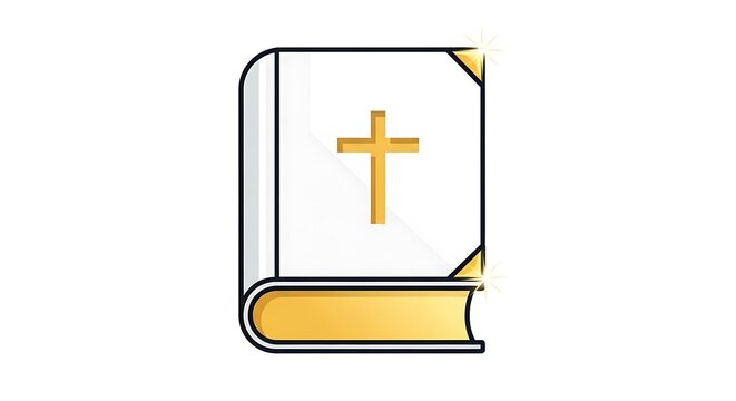 Holy Bible book with gold cross icon vector illustration illustration