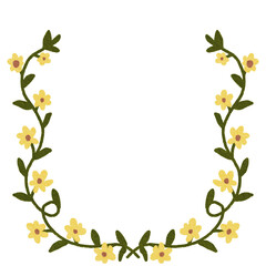Fototapeta premium Handdrawn Floral Wreath Illustration