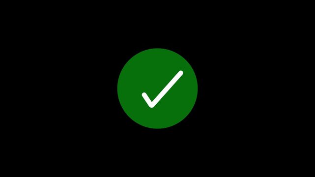 reveal of a white checkmark icon in a green circle
