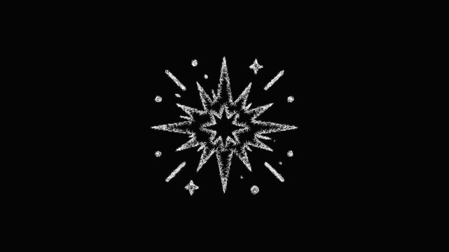 Sketch magic explosion icon animation - smooth progressive reveal