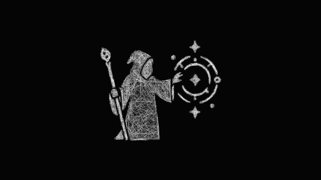 Sketch spell casting icon animation - smooth progressive reveal