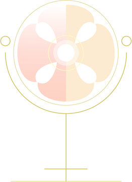 Abstract pastel floral mandala on stand vector illustration with gold geometric lines and symmetry