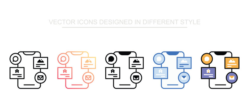UI Elements Icon Set Isolated With White Background
