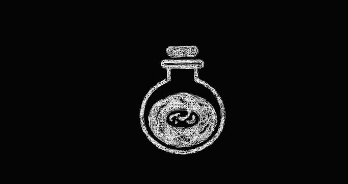 Sketch teleport potion icon animation - smooth progressive reveal