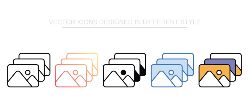 Image Gallery Icon Set Isolated With White Background