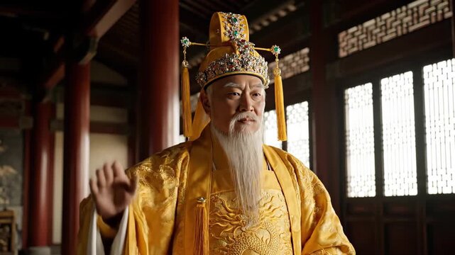 The ancient emperor waves in the interior, and the ancient emperor raises his hand in a special way