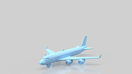 Fototapeta premium Minimal Blue Passenger Airplane Model In Studio 3d Render.