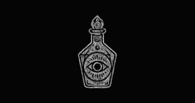 Sketch arcane bottle icon animation - smooth progressive reveal