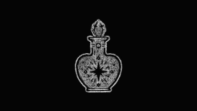 Sketch enchanted potion bottle icon animation - smooth progressive reveal