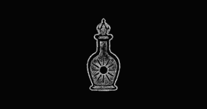 Sketch golden elixir bottle icon animation - smooth progressive reveal