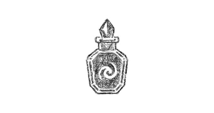 Sketch mana elixir bottle icon animation - smooth progressive reveal