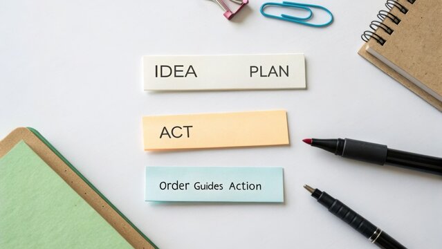 Conceptual Framework for Creative Processes with Sticky Notes and Office Supplies on a Minimalistic Workspace