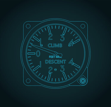 Aircraft vertical speed indicator variometer blueprint