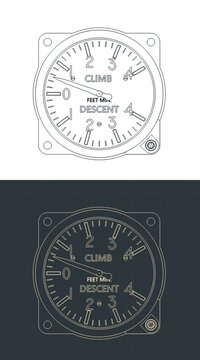 Aircraft vertical speed indicator variometer blueprints