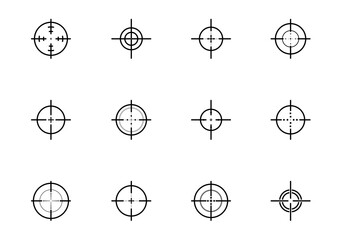 Obraz premium sniper target shooting accuracy practice icon set