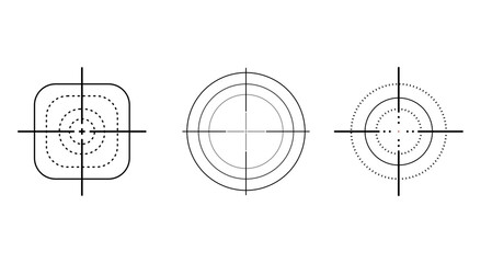 sniper target shooting aim practice icon set © Saeed