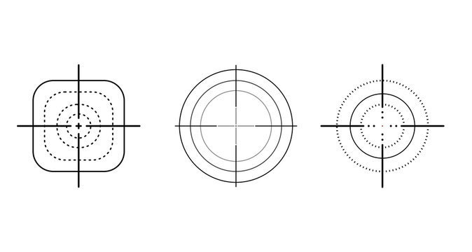 sniper target shooting aim practice icon set