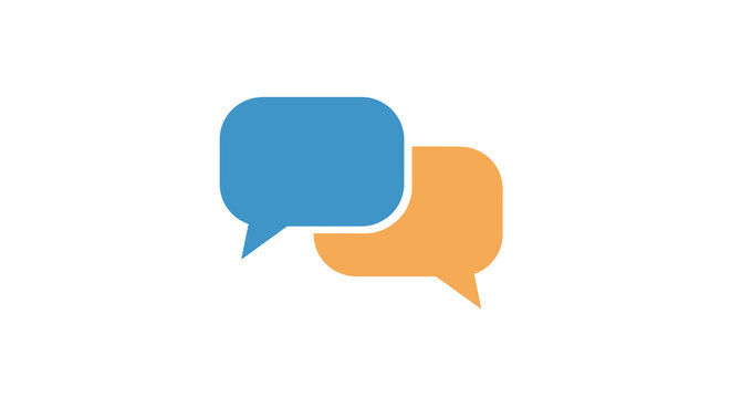 Two speech bubbles flat vector illustration on a white background