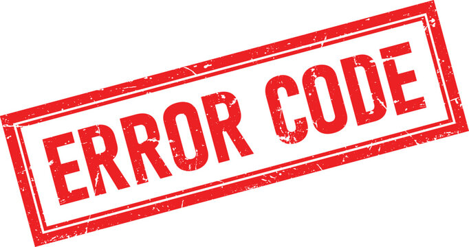 Retro red ink stamp with the phrase ERROR CODE in distressed white letters set against a plain white background