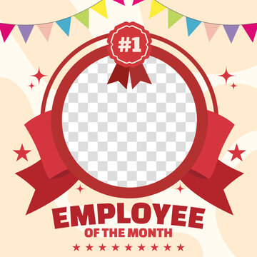Employee Of The Month square banner template. Employee appreciation banner template design. Corporate social media banner, flyer, card. vector