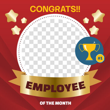 Employee Of The Month square banner template. Employee appreciation banner template design. Corporate social media banner, flyer, card. vector