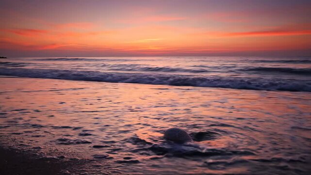 Close-up of shells at sunset at the beach, sunset beach wave shells