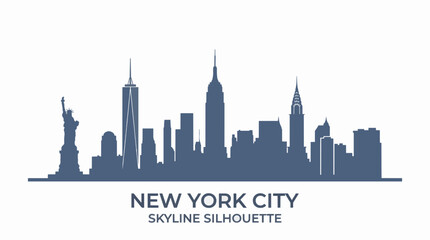 Obraz premium New York City Skyline Flat Vector Illustration Graphic Resource For Commercial Use