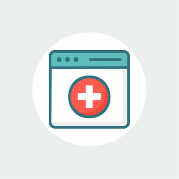 Web Browser Window with Plus Icon