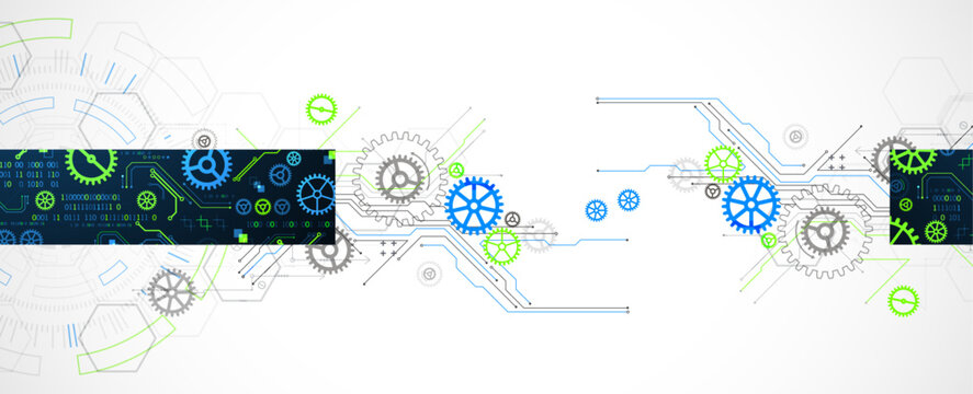Abstract technology background. Cogwheels ART theme. Vector illustration