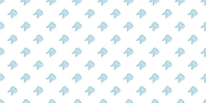 Seamless dental pattern with hand-drawn blue teeth on a white background. Minimalist doodle tooth pattern. Ideal for stomatology and medical design.
