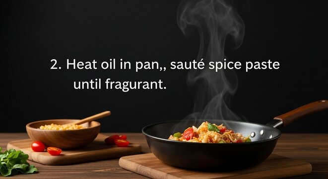 Cooking process ingredients presentation
