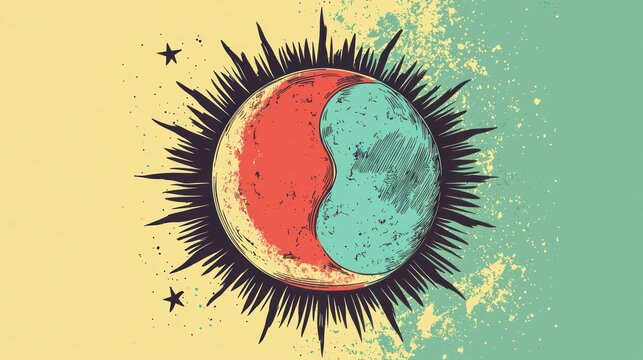 Abstract Celestial Moon Design