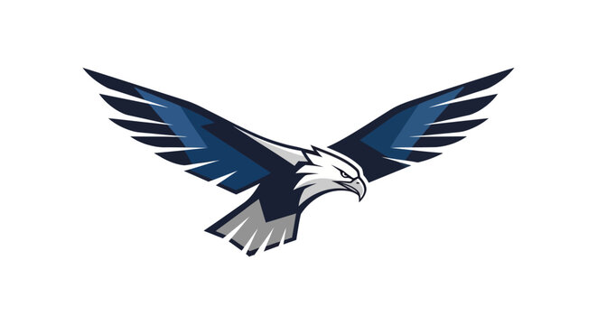 Aggressive Eagle Mascot Flying Forward with Open Wings