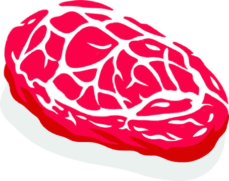 A flat vector illustration of raw pork caul fat showcases intricate lace-like netting against a subtle grey background, emphasizing its gourmet ingredient quality with clean lines and an isolated