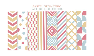 Fototapeta premium Pastel Geometric Ornament Seamless Pattern Bundle.
