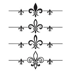Fleur de lis dividers, classic royal design elements. © yeasin