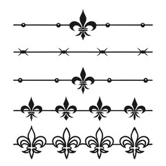Fleur de lis and floral dividers collection. © yeasin
