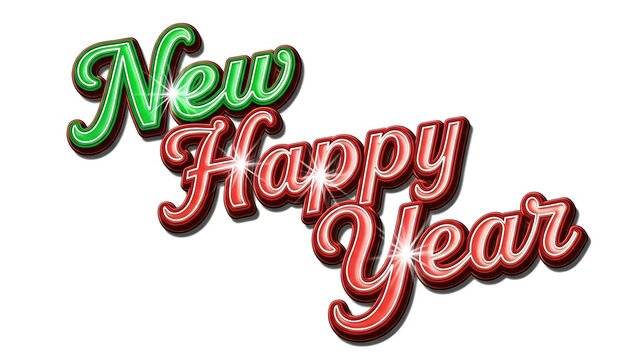 2027 new year celebration Festive new year typography with red and green gradient