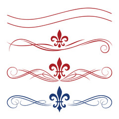 Collection of ornate royal fleur de lis dividers. © yeasin